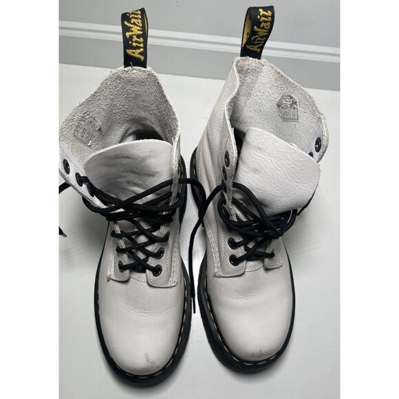 Dr Martens 1460 Pascal Max Platform Leather Boots Women’s US 8 White Combat Lace - Picture 6 of 9